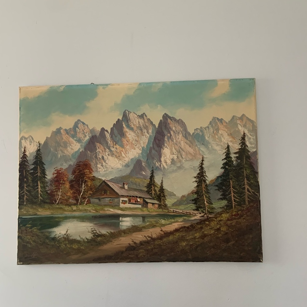Antique Canvas Painting From Germany